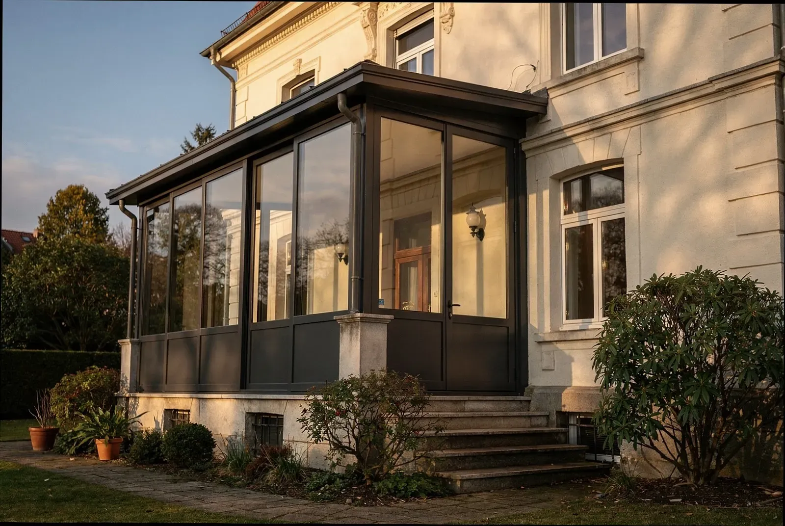 Balkonverglasung an einem Mehrfamilienhaus in Karlsruhe